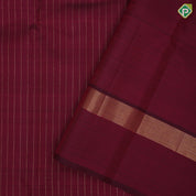 Red Wine Gold Zari Vairaoosi Lines Design Self Colour Maadam Border Design Traditional Silk Saree