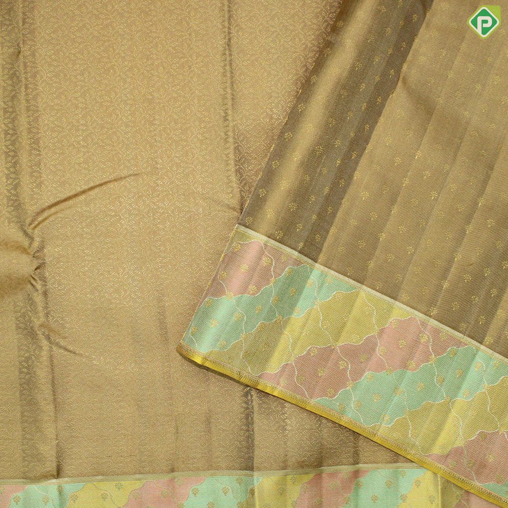 Sandal Wood Color Gold Zari With Multi Color Gross Border Trendy Silk Saree