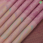 Onion pink purple flower creeper weaved design self onion pink multi colour fancy butta border trendy designer silk saree