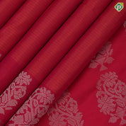Mango yellow rust lines full body design self gold zari border soft silk saree