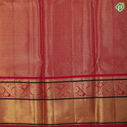 Multi color gold zari classic butta design rani pink gold zari thread work lines border tissue pattu paavadai