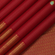Red Gold Zari Vairaoosi Lines Self Colour Ruthracham Floral Border Design Traditional Silk Saree