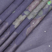 Purple with silver zari floral tissue design self zari floral pattern border fancy tissue saree