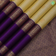 Sandal gold zari annam Chakkaram butta motifs purple blue gold zari retta pett border traditional retro silk saree