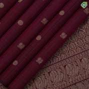 Purple gold zari Annam rudraksham butta design borderless traditional silk saree