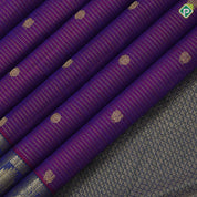 Purple Gold Zari Vairaoosi Lines Peacock Charaga Motif Design Peacock Blue Manga Temple Reck Peacock Border Design Traditional Silk Saree