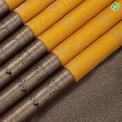 Mango silver zari grand floral design walnut silver gold zari peacock butta line border grand bridal silk saree