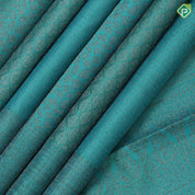 teal color neem zari organized multi design self neem zari rangoli lines border trendy designer silk saree