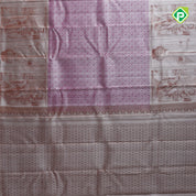 light purple silver zari mango rudraksham butta checks wood beige silver zari painting effect border trendy silk saree