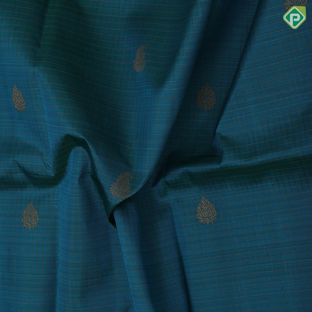 Peacock Blue gold zari kattam thilagam butta design rani pink gold zari peacock butta border pattu paavadai lehanka
