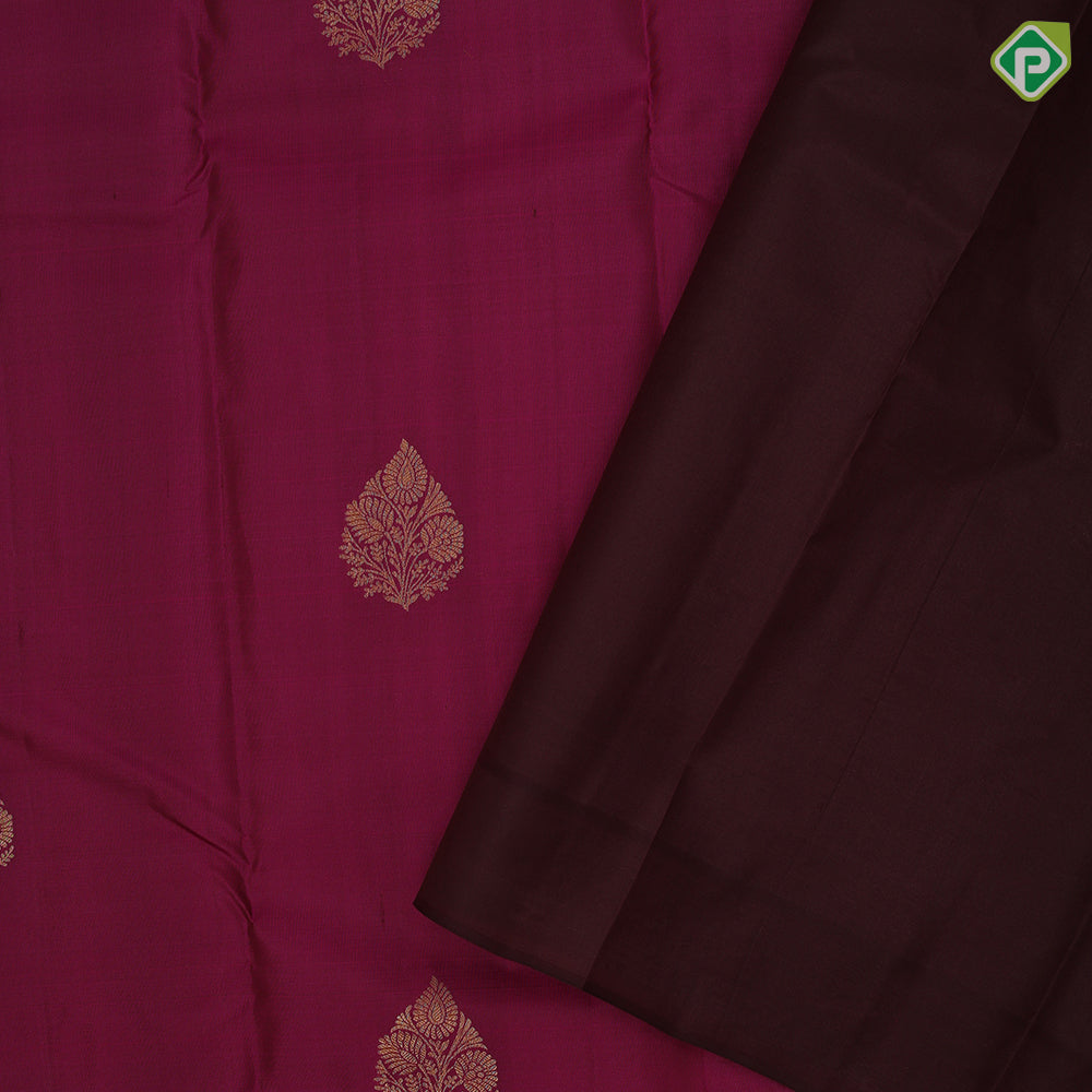 Mehndi green gold zari flower in leaf design brown gold zari peacock banaras style border gift silk saree