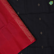 Black color gold zari diamond butta design rani pink silver gold zari fancy floral border soft silk saree