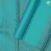 teal color neem zari organized multi design self neem zari rangoli lines border trendy designer silk saree