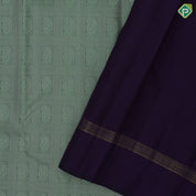 Sage Green Thread Manga Design Violet Gold Zari Lines Border Design Trendy Fancy Silk Saree