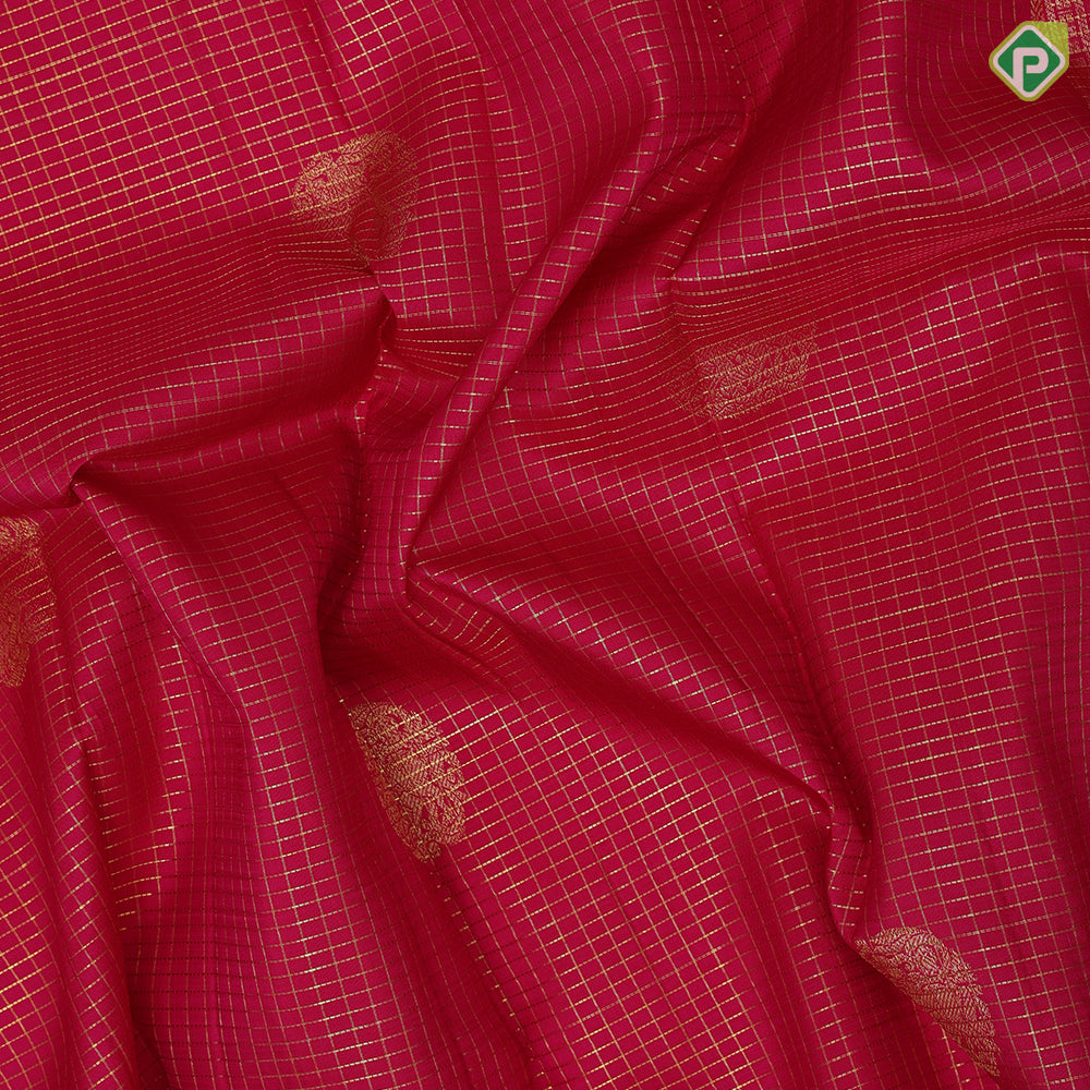 Rose pink gold zari kattam yaali round butta self gold zari gajayaali rudraksham butta lines border traditional silk saree
