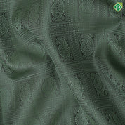 Sage Green Thread Manga Design Violet Gold Zari Lines Border Design Trendy Fancy Silk Saree