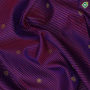 Purple Gold Zari Vairaoosi Lines Peacock Charaga Motif Design Peacock Blue Manga Temple Reck Peacock Border Design Traditional Silk Saree