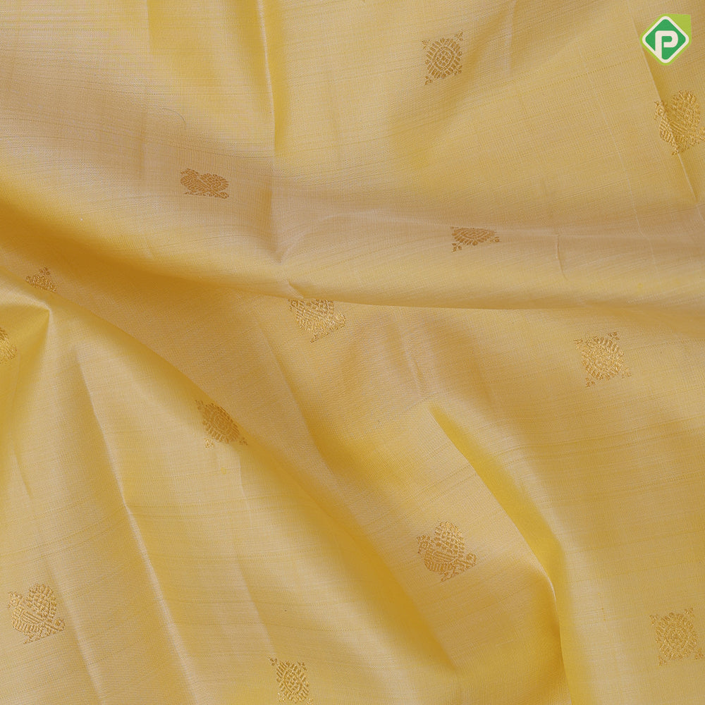 Sandal gold zari annam Chakkaram butta motifs purple blue gold zari retta pett border traditional retro silk saree