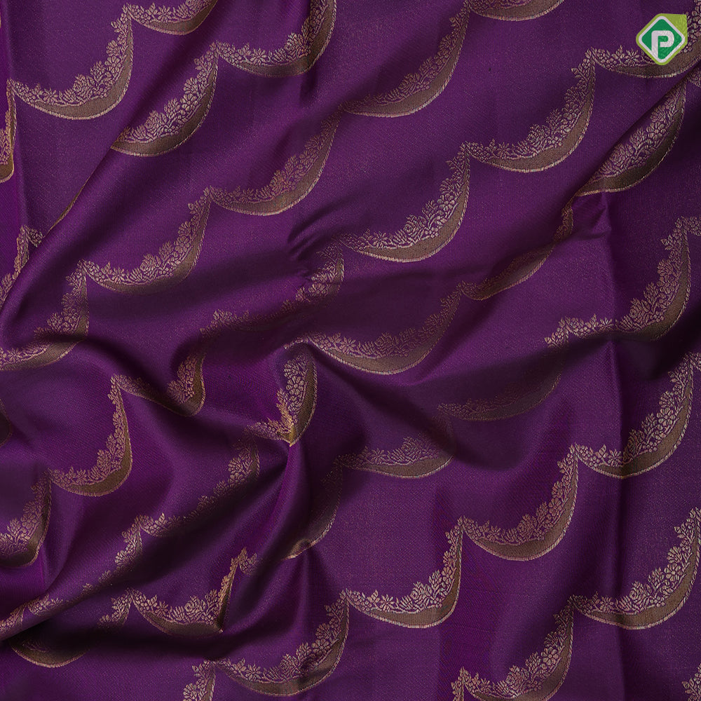 Purple with gold zari necklace design meena work tri color big border exclusive wedding silk Saree