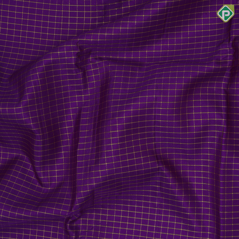 Purple gold zari vairaoosi zari kattam design contrast pink digital ikkat style silver gold zari retta pattai border fusion silk saree