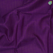 Purple gold zari vairaoosi zari kattam design contrast pink digital ikkat style silver gold zari retta pattai border fusion silk saree