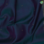 Peacock blue small butta dual tone design self gold zari high border traditional silk saree