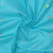 Sea blue with zari butta meena work onion pink gold zari border kuppadam silk cotton saree