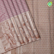 light purple silver zari mango rudraksham butta checks wood beige silver zari painting effect border trendy silk saree