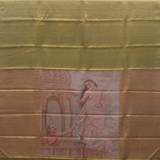 Mint green base Raja Ravi Varma poet painting inspired pallu concept signature edition tissue silk saree