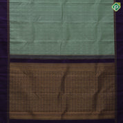 Sage Green Thread Manga Design Violet Gold Zari Lines Border Design Trendy Fancy Silk Saree