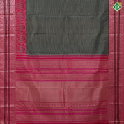 bottle green with copper silver zari self butta design tomato red silver gold zari double annam butta border grand silk saree