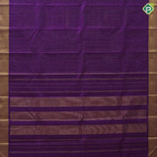 Purple with gold zari kattam checks design self gold zari bavanji border traditional koorai silk saree