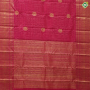 Rose pink gold zari kattam yaali round butta self gold zari gajayaali rudraksham butta lines border traditional silk saree