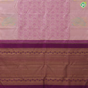 Onion pink purple flower creeper weaved design self onion pink multi colour fancy butta border trendy designer silk saree