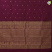 Purple gold zari Annam rudraksham butta design borderless traditional silk saree