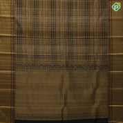 Gray Gold Zari Lines Design Edge Green Mayilkan Floral Border Design Traditional Silk Saree