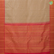 Butter biscuit with orange pattu kattam gold zari rudraksham butta rani pink gold zari cross lines border traditional silk saree