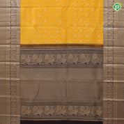 Mango silver zari grand floral design walnut silver gold zari peacock butta line border grand bridal silk saree