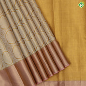 Gold Zari tissue silver zari grand floral design onion gold zari zig zag border grand tissue silk saree