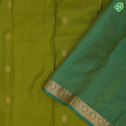 Parrot green gold zari fancy flower butta design peacock green gold zari fancy border gift silk saree