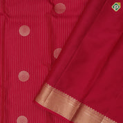 Rani Pink Gold Zari Vairaoosi Lines Chagaram Design Self Colour Mayilkan Ruthracham Border Design Traditional Silk Saree