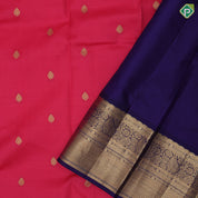 Dark Pink Gold Zari Thilagam Butta Design Royal Blue Ruthracham Mayilkan Border Design Traditional Silk Saree