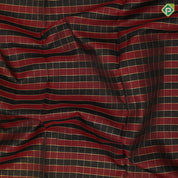 Black and maroon red gold zari kattam checks design maroon gold zari gaja yaali butta lines border traditional silk saree