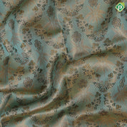 cardamon green gold zari grand meena work design cream pink gold zari flower pot and dancing girls meena work border avtar style tissue silk saree