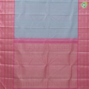 Smoke grey light pink self designed velthari design pink with gold zari and thread work lines border traditional vintage silk saree