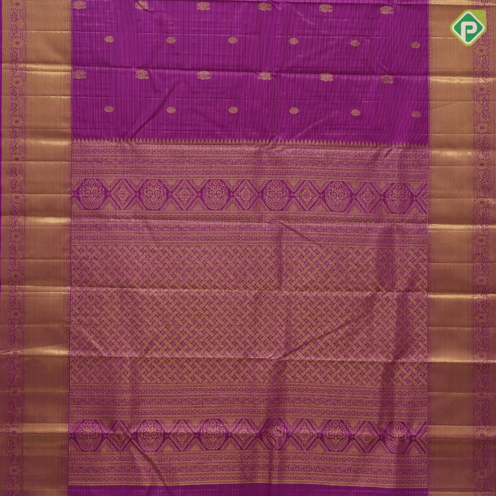 Dark Pink Gold Zari Peacock Chagaram Self Colour Floral Border Design Traditional Silk Saree