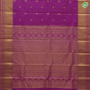 Dark Pink Gold Zari Peacock Chagaram Self Colour Floral Border Design Traditional Silk Saree