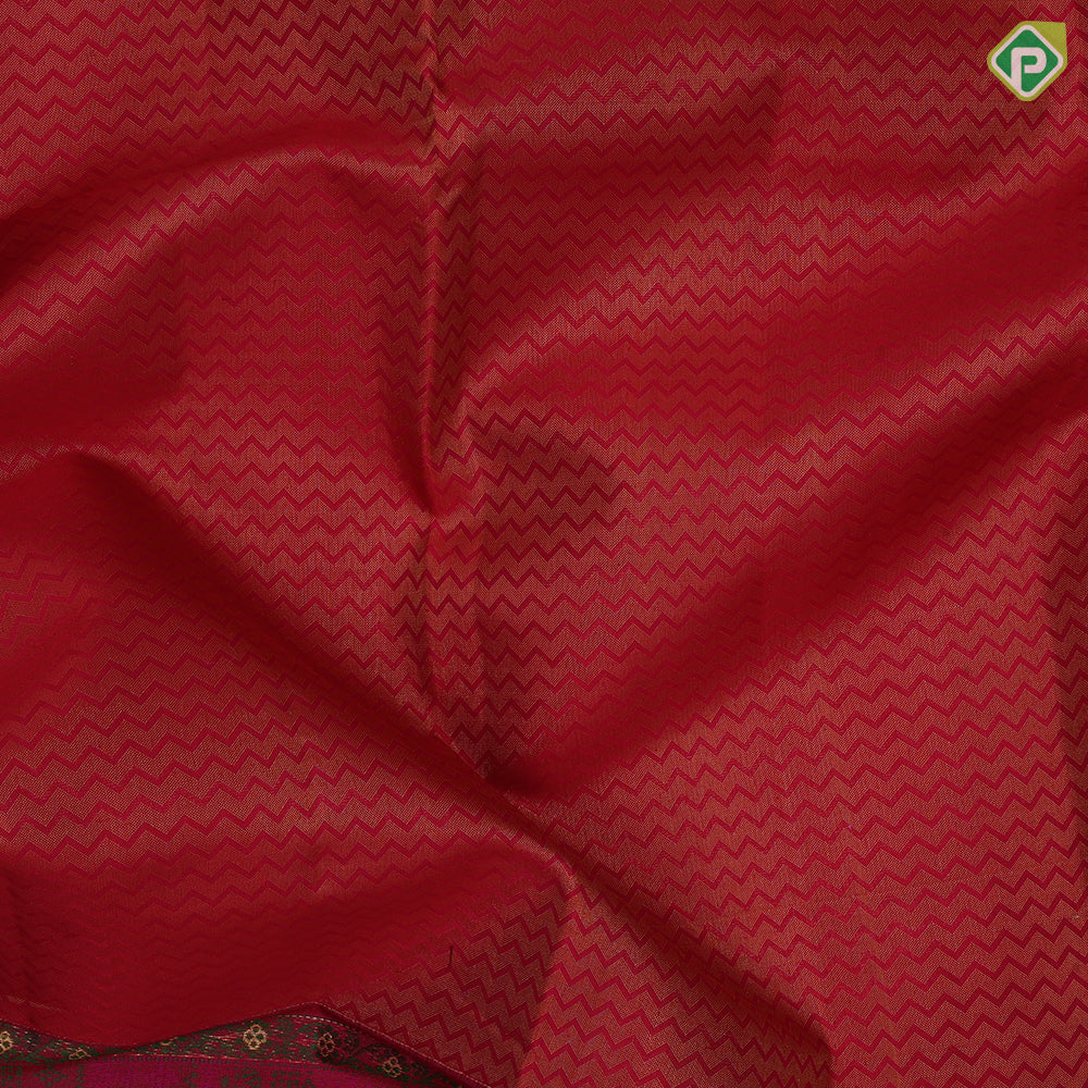 Reddish Orange Gold Zari Weave Design Dark Pink Floral Border Design Trendy Silk Saree