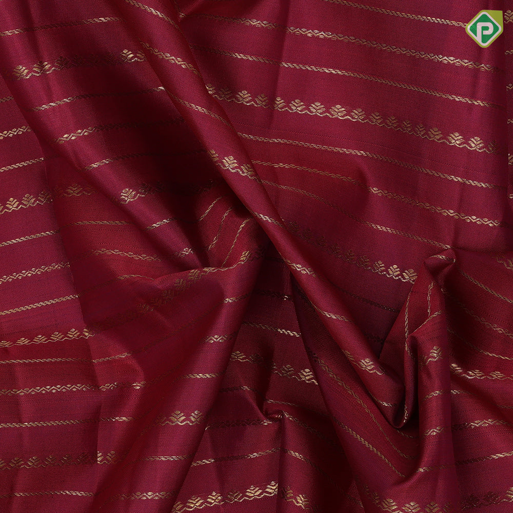 Magenta gold zari velthaari lines design purple gold zari round butta retta pattai border vintage silk saree
