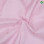 Creamy pink gold zari vairaoosi annam chakkaram butta self gold zari peacock lines border traditional silk saree